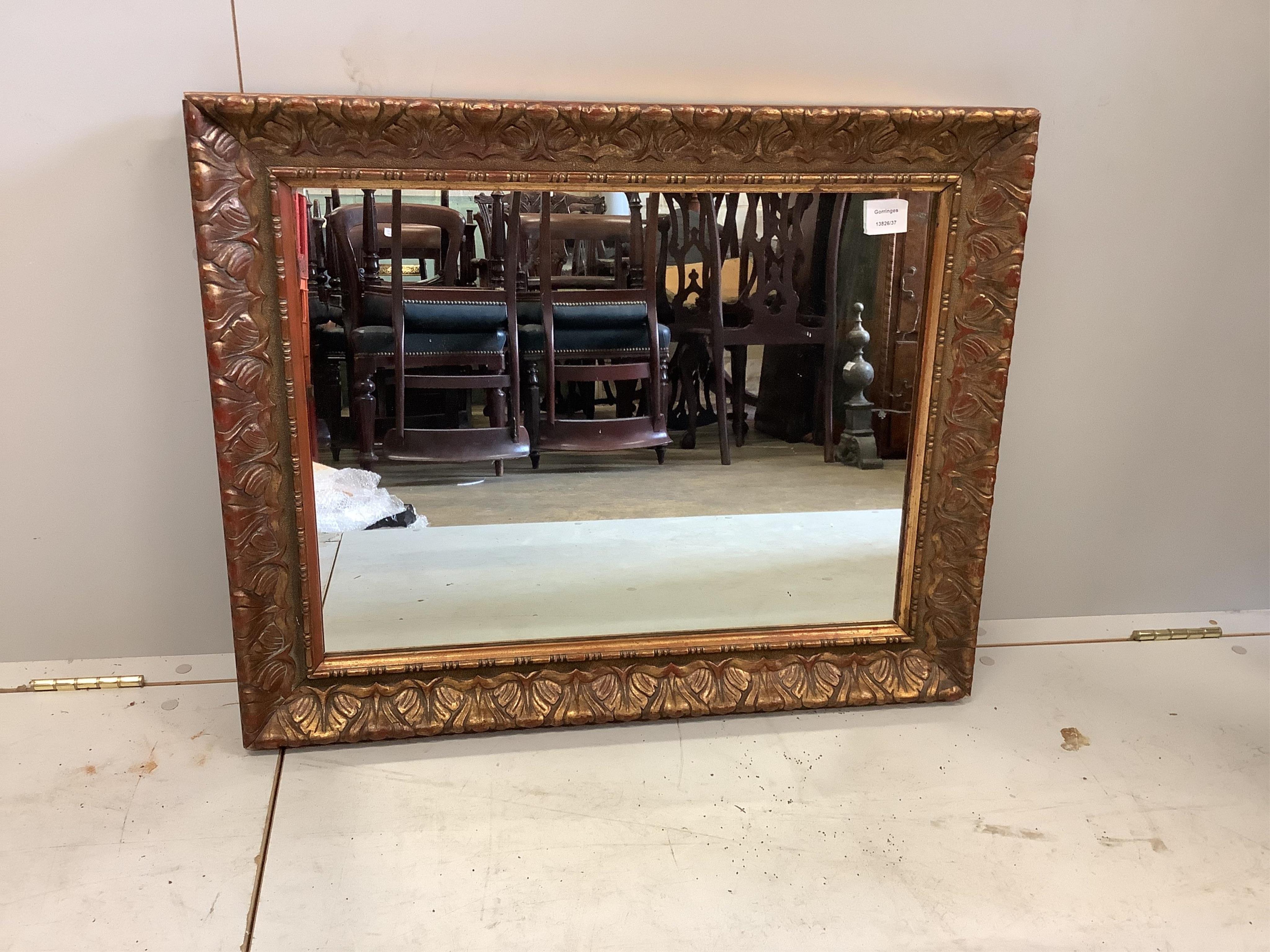 A Victorian style rectangular gilt framed wall mirror, width 75cm, height 61cm